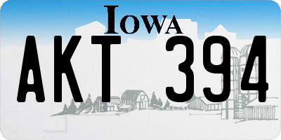 IA license plate AKT394