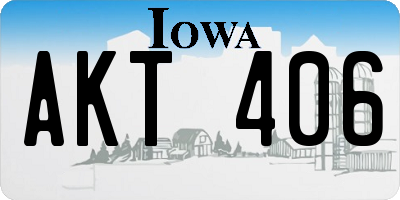 IA license plate AKT406