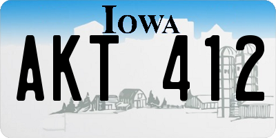IA license plate AKT412