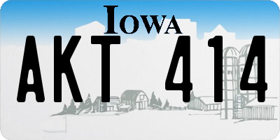 IA license plate AKT414