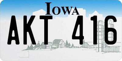 IA license plate AKT416