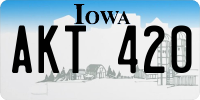 IA license plate AKT420