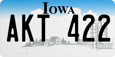 IA license plate AKT422