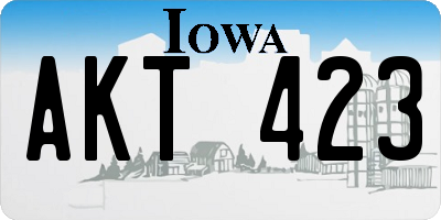 IA license plate AKT423
