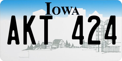 IA license plate AKT424