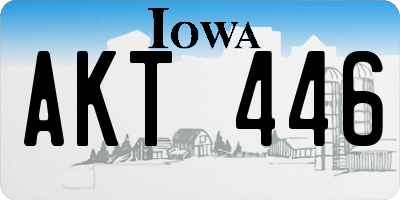 IA license plate AKT446