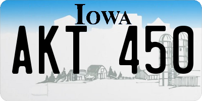 IA license plate AKT450