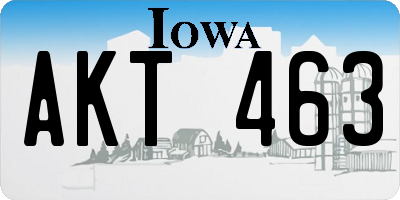 IA license plate AKT463