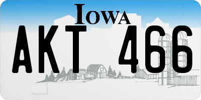 IA license plate AKT466