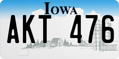 IA license plate AKT476