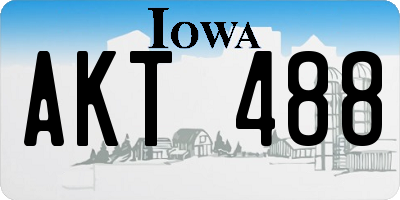 IA license plate AKT488