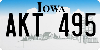 IA license plate AKT495