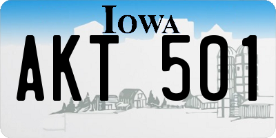 IA license plate AKT501