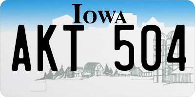 IA license plate AKT504
