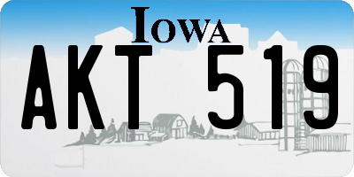 IA license plate AKT519