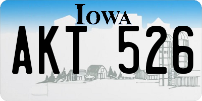 IA license plate AKT526