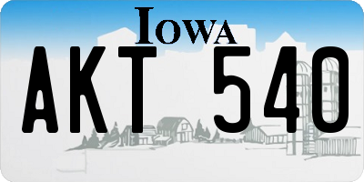 IA license plate AKT540