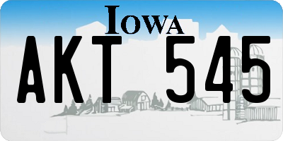 IA license plate AKT545
