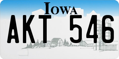 IA license plate AKT546