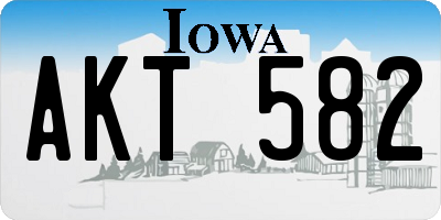 IA license plate AKT582