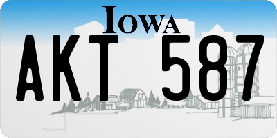 IA license plate AKT587