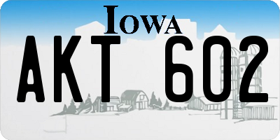 IA license plate AKT602