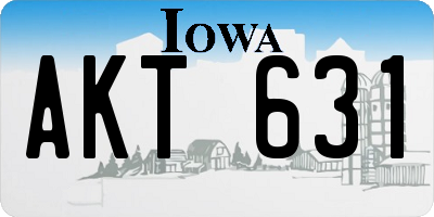 IA license plate AKT631