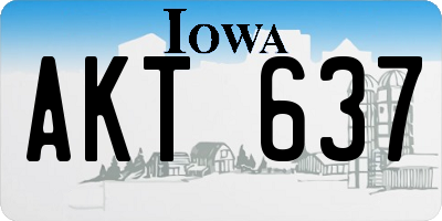 IA license plate AKT637