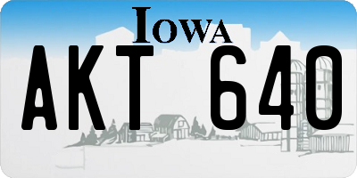 IA license plate AKT640