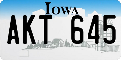 IA license plate AKT645