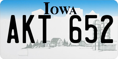 IA license plate AKT652