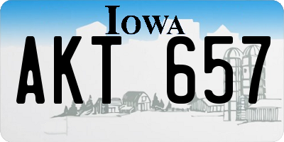 IA license plate AKT657