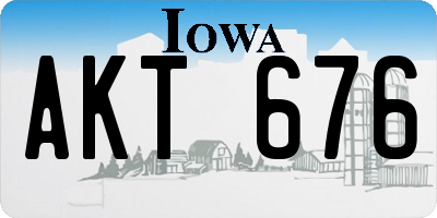 IA license plate AKT676
