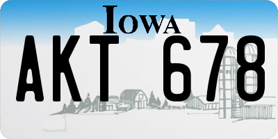 IA license plate AKT678