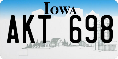 IA license plate AKT698
