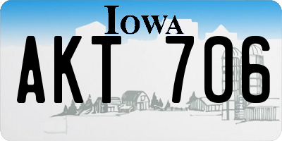 IA license plate AKT706
