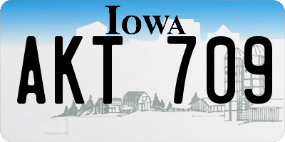 IA license plate AKT709