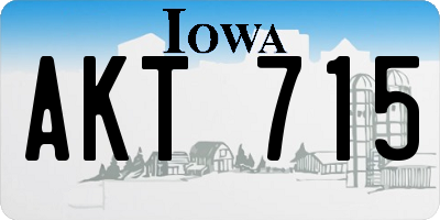 IA license plate AKT715