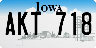 IA license plate AKT718