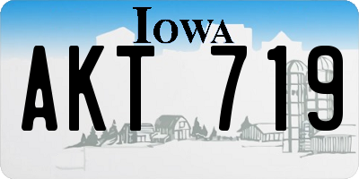 IA license plate AKT719