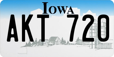 IA license plate AKT720