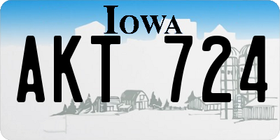 IA license plate AKT724