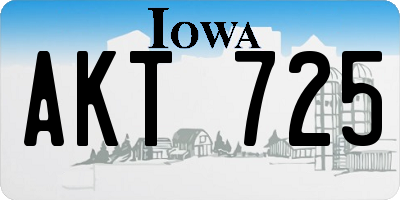 IA license plate AKT725