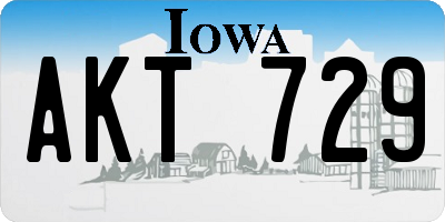 IA license plate AKT729