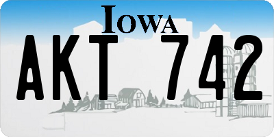 IA license plate AKT742