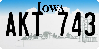 IA license plate AKT743