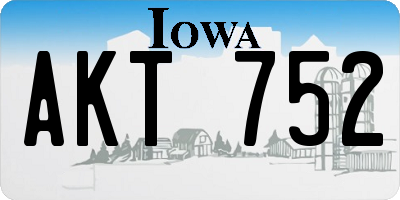 IA license plate AKT752
