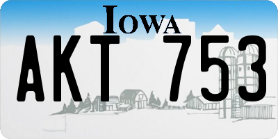 IA license plate AKT753