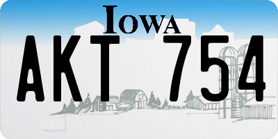 IA license plate AKT754