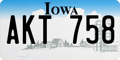 IA license plate AKT758